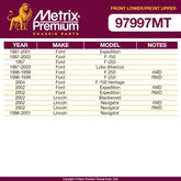 Metrix Premium 4 PC Front Upper Ball Joint and Front Lower Ball Joint Kit  97997MT fitment